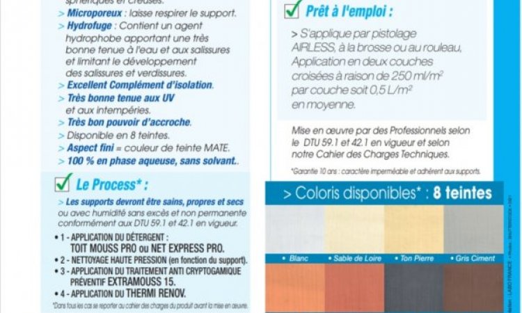 TO Zinguerie-pose hydrofuge coloré